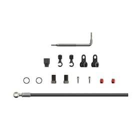 MTB schijfremleiding voor remmen met zilveren banjo