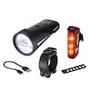 AURA 100 LINK LED Front Light/BLAZE LINK Rear Light USB Battery-powered Lighting Set with Screw Mount