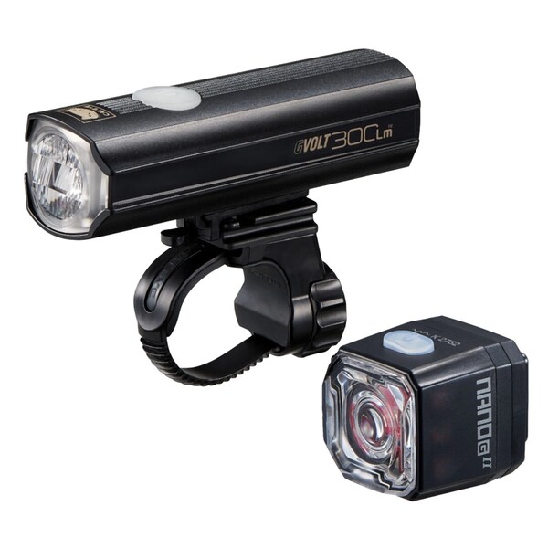 GVolt 300lm Front Light / NanoG II Rear Light Rechargeable Lighting Set