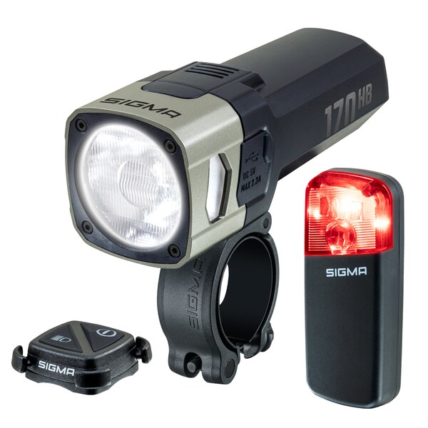 AURA 170 HB LINK Front Light + RECO 80 LINK Radar Rear Light Rechargeable Lighting Set